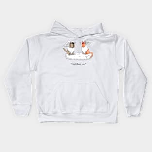 Funny Dog and Cat Angel Cartoon Humor Kids Hoodie